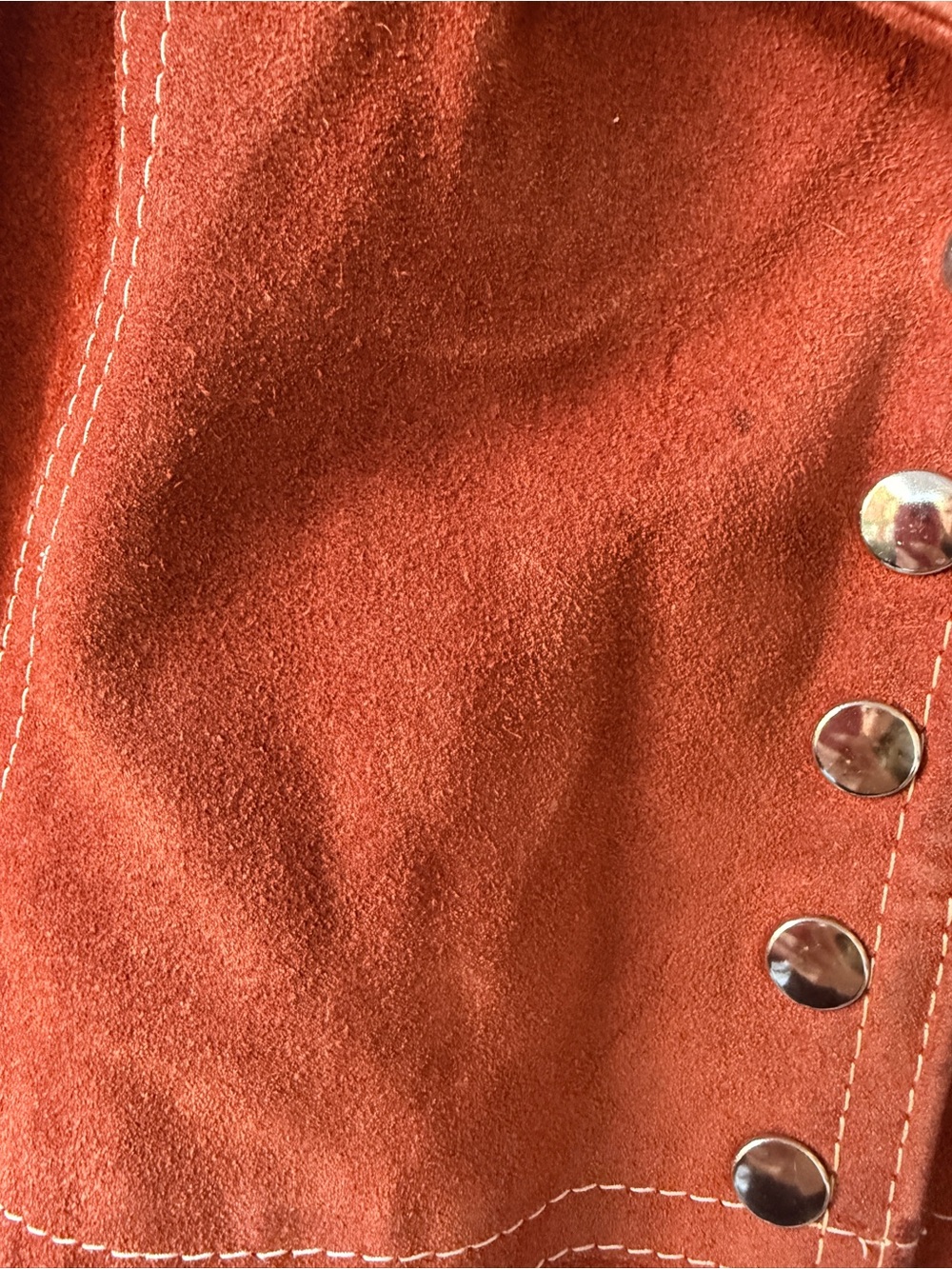 Women’s Rust Suede Button-Front Jacket - Picture 6 of 12